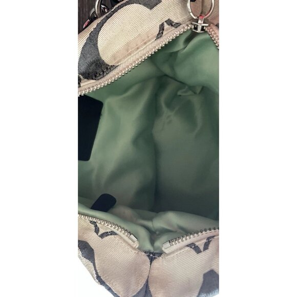 Vintage Coach Canvas Classic Logo Women’s Tote Shoulder Bag Green Mint Interior - Picture 6 of 16